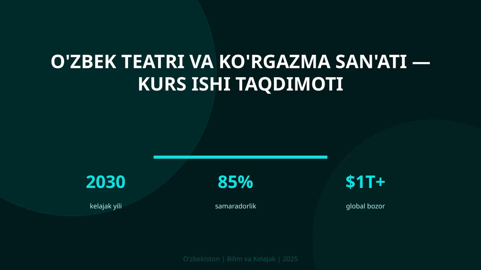 O'zbek teatri va ko'rgazma san'ati — kurs ishi taqdimoti 1