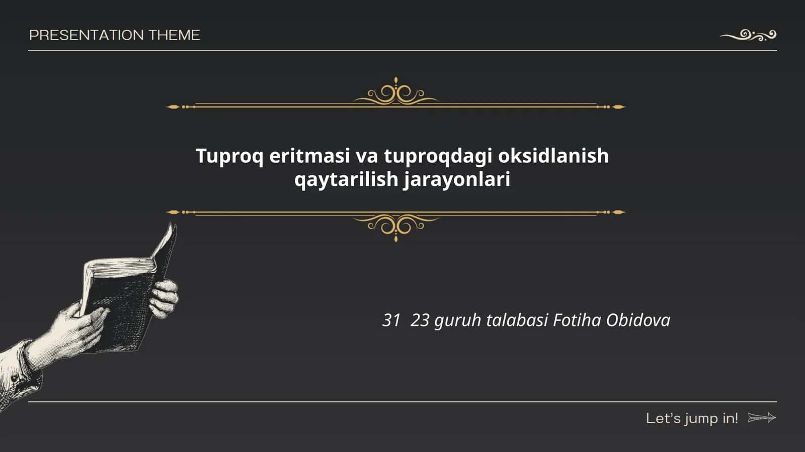 Tuproq eritmasi va tuproqdagi oksidlanish qaytarilish jarayonlari 1