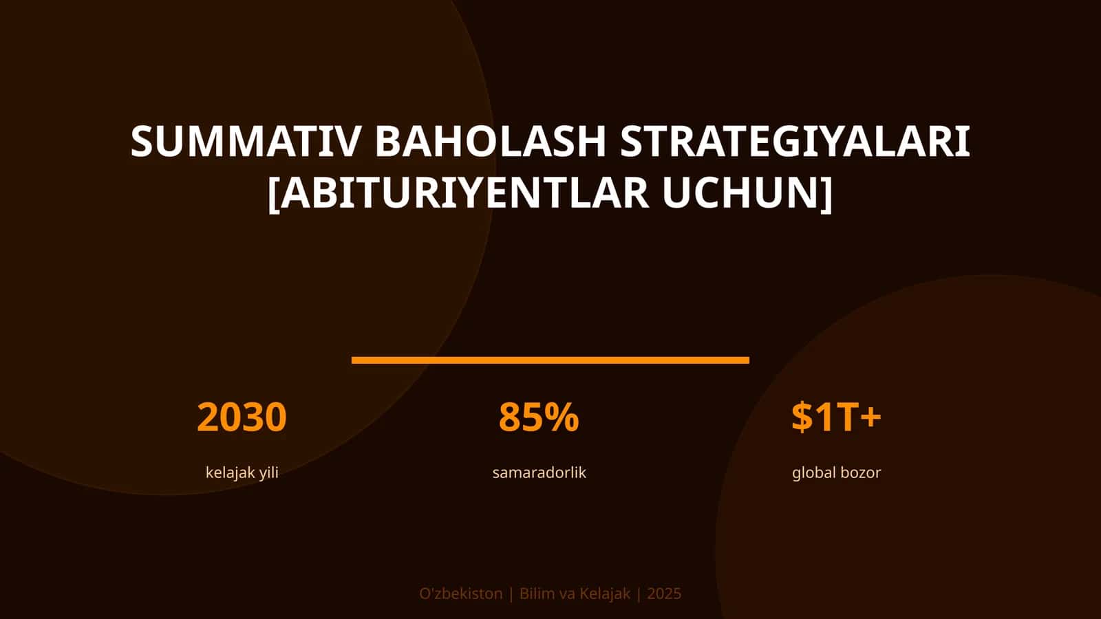 Summativ baholash strategiyalari [abituriyentlar uchun] 1