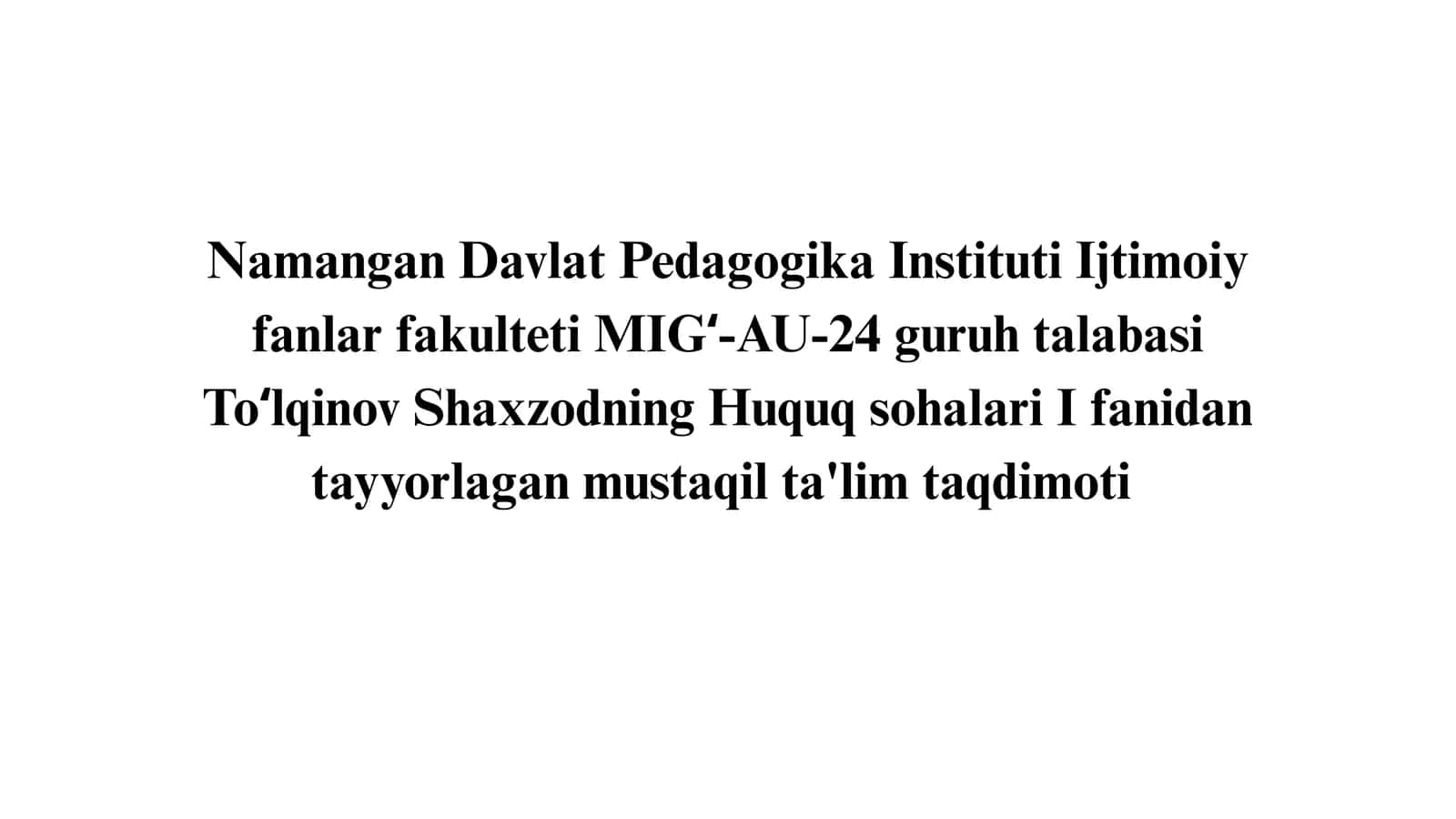 Ma'muriy huquq boʻyicha intizomiy va moddiy javobgarlik 1