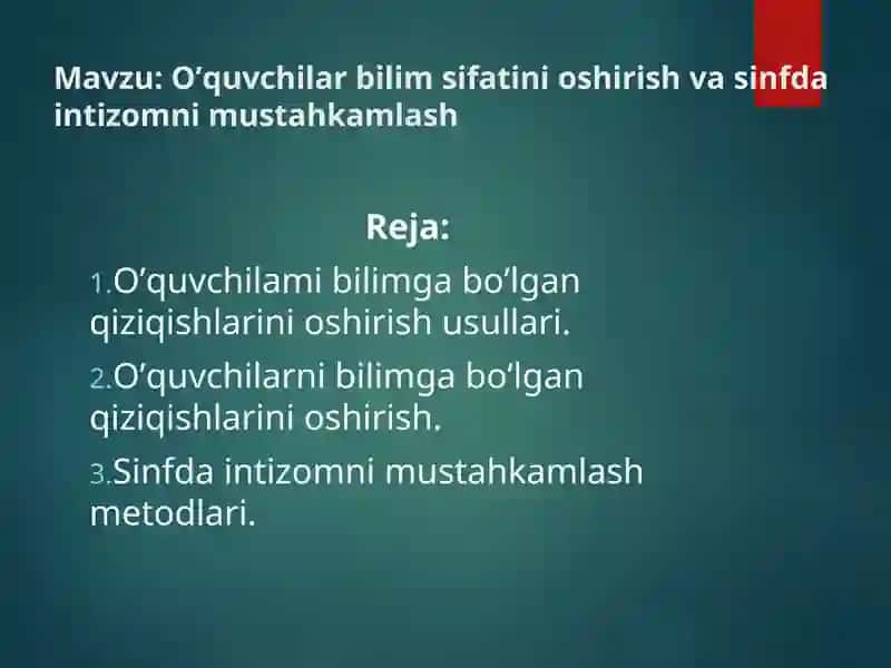 O’quvchilarning Bilimga Qiziqishlarini Oshirish 1