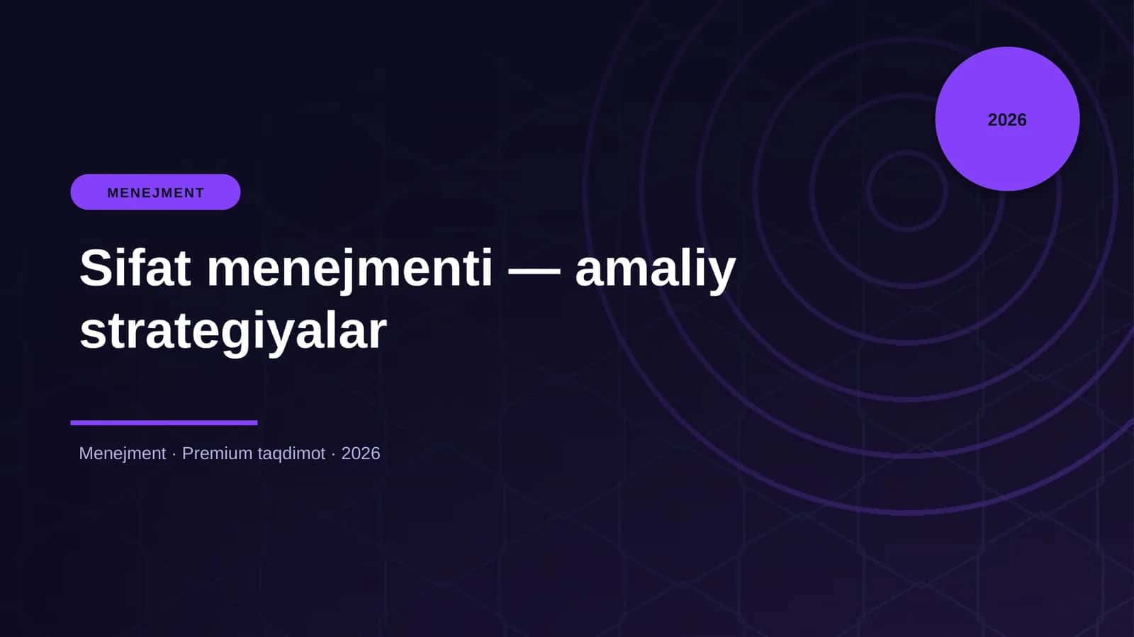 Sifat menejmenti — amaliy strategiyalar 1