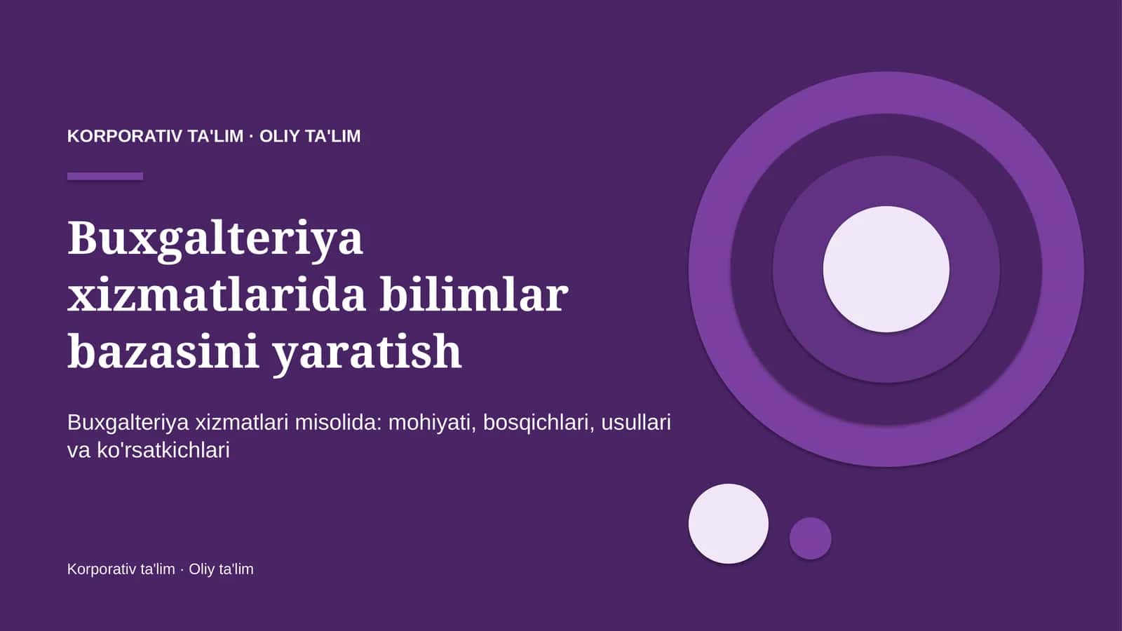 Bilimlar bazasini yaratish: mohiyati 1