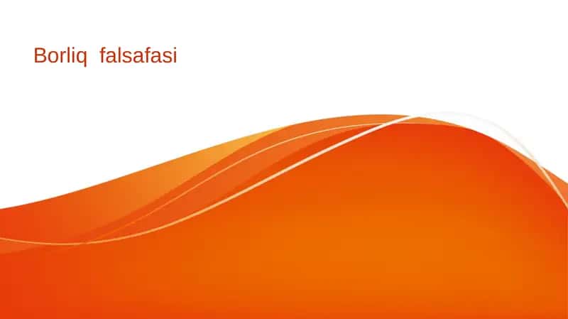 Borliq Falsafasi 1