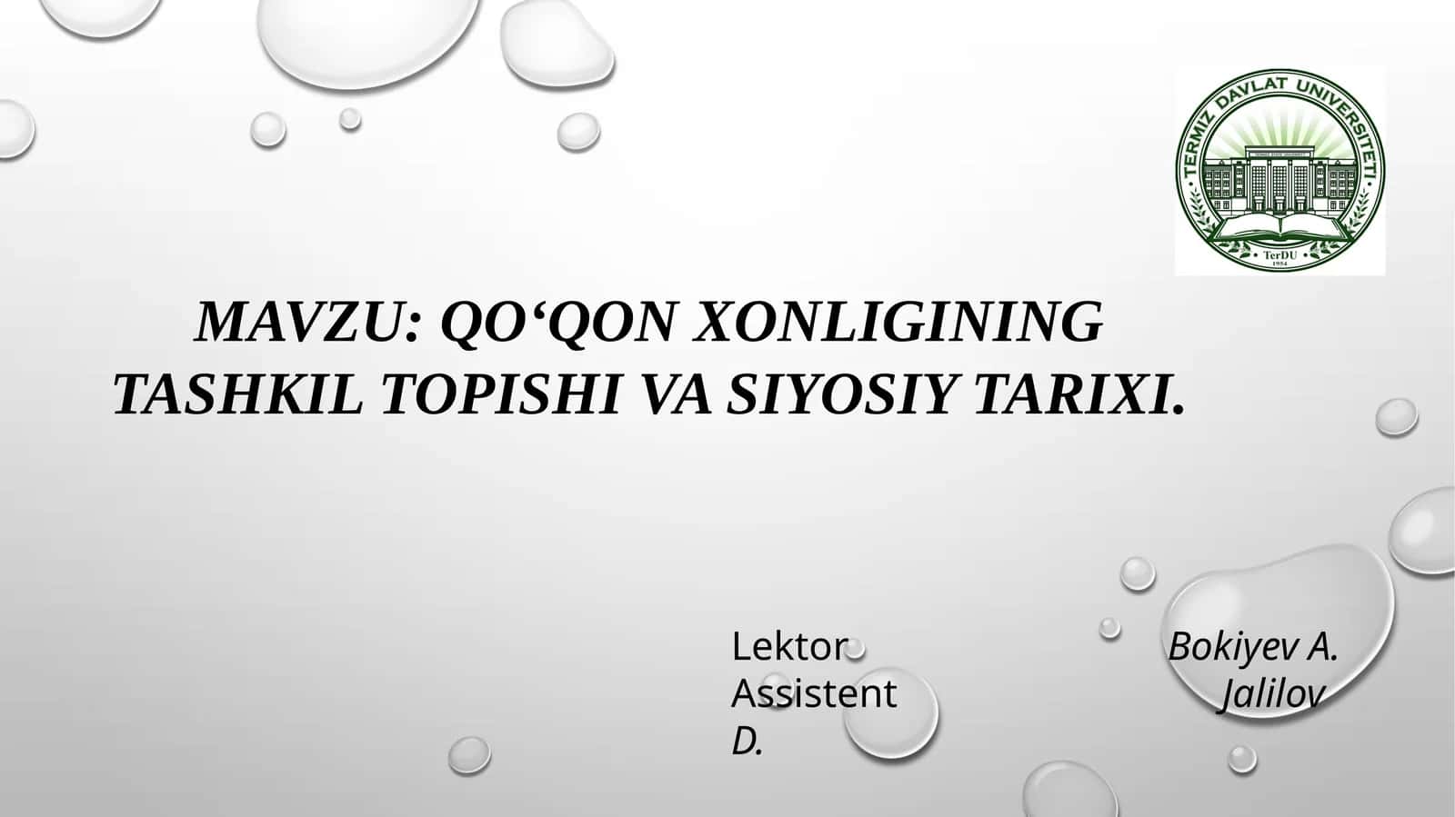 QO‘QON XONLIGINING TASHKIL TOPISHI VA SIYOSIY TARIXI 1