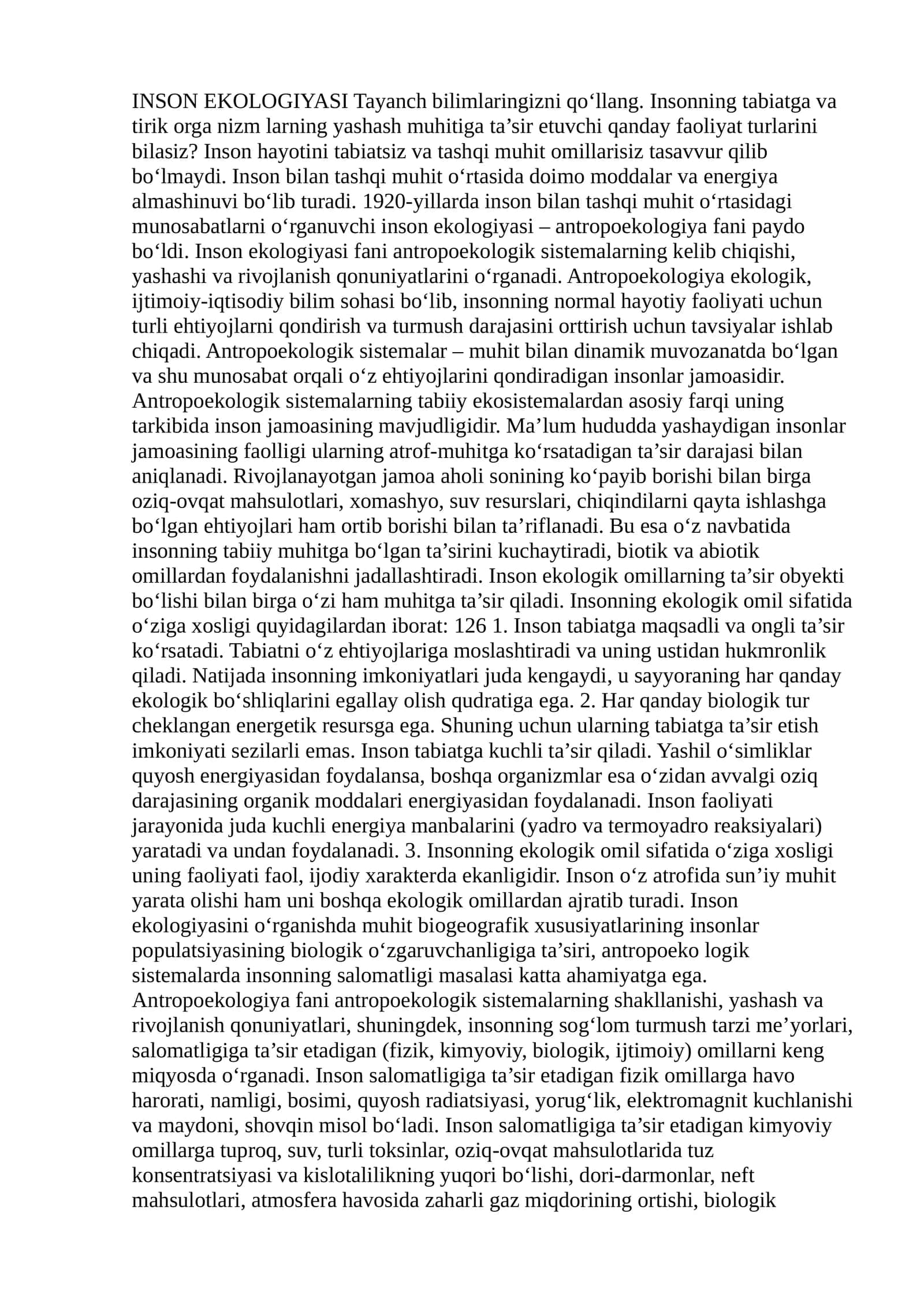 INSON EKOLOGIYASI 1