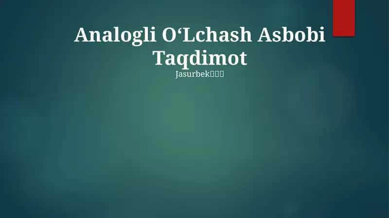 Analogli OʻLchash Asbobi 1