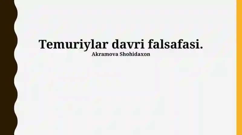 Temuriylar davri falsafasi
