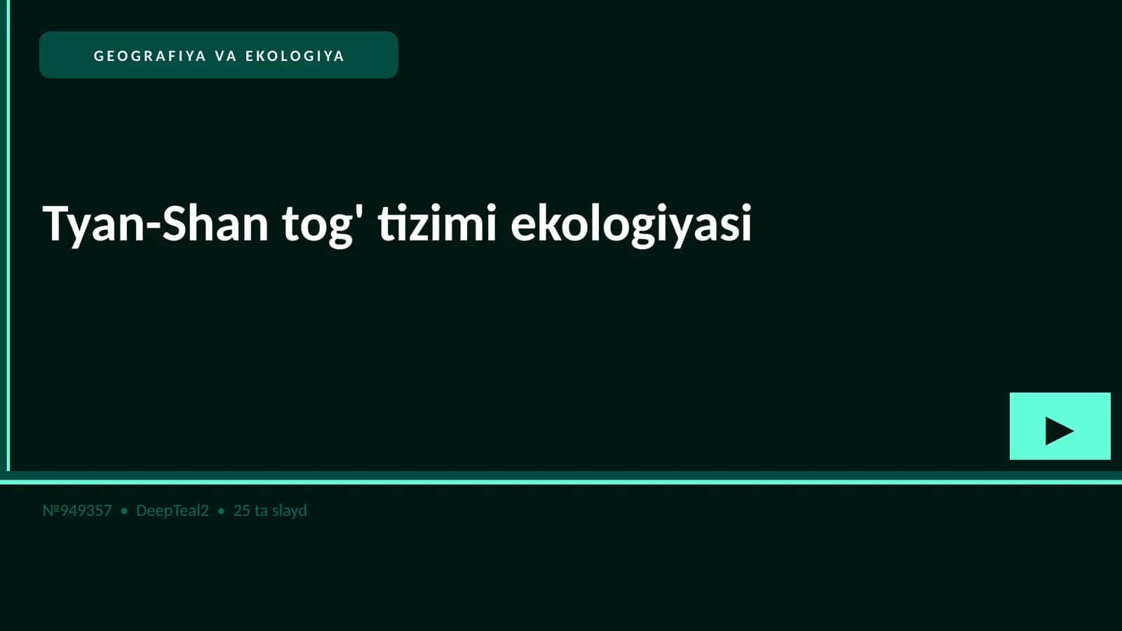 Tyan-Shan tog' tizimi ekologiyasi 1