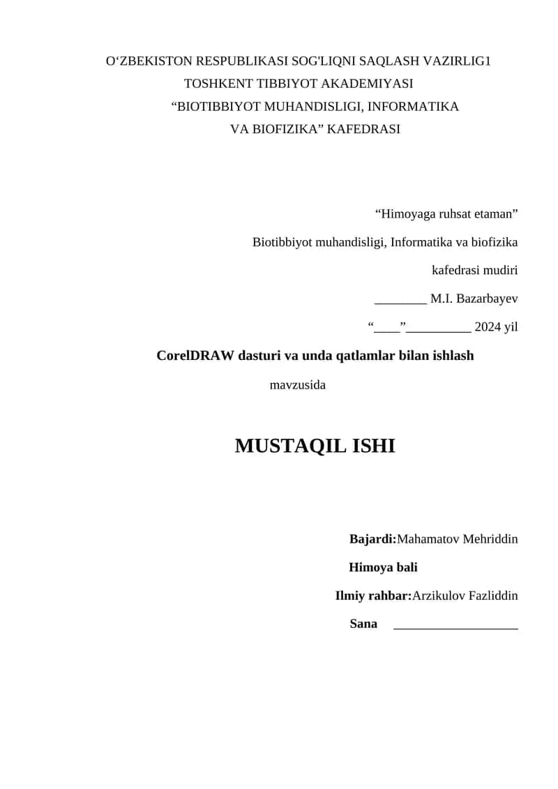CorelDRAW dasturi va unda qatlamlar bilan ishlash 1
