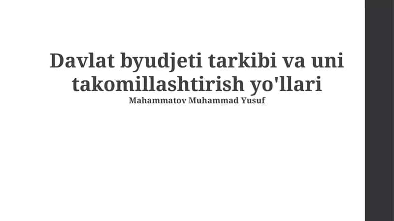 Innovatsion texnologiyalarni byudjet jarayoniga joriy etish 1