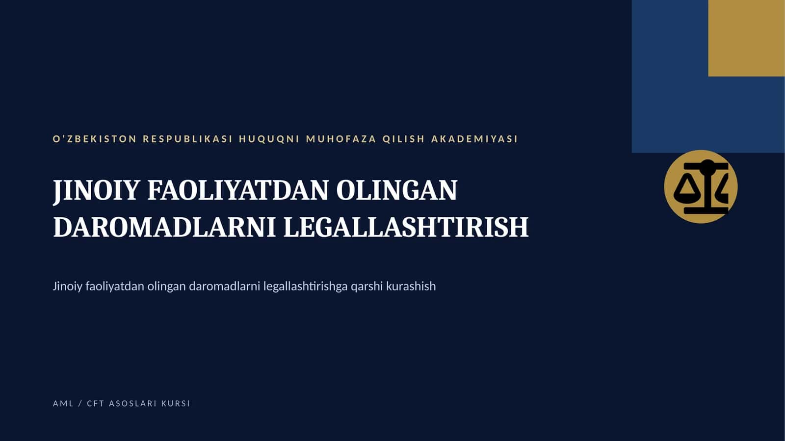 AML / CFT ASOSLARI KURSI 1