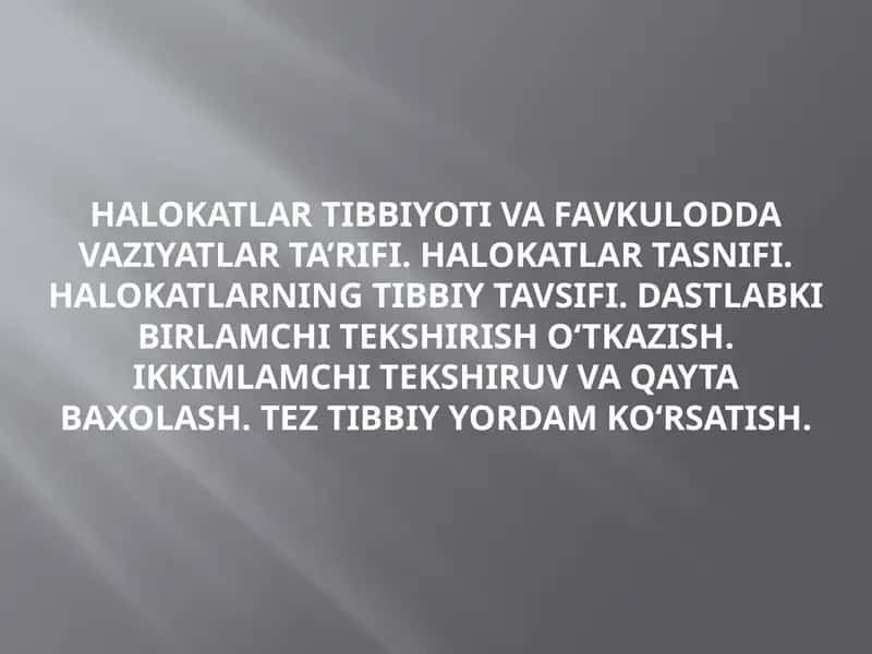 Halokatlartibbiyoti 1