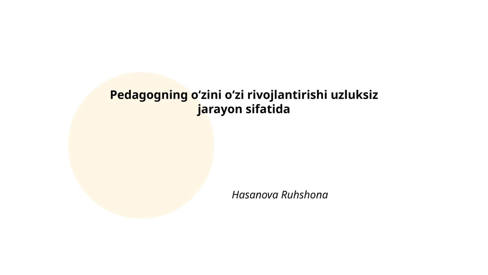 Oʻzini oʻzi rivojlantirish 1