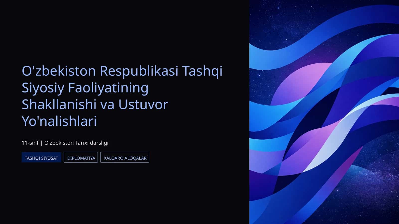 O'zbekiston Respublikasi Tashqi Siyosiy Faoliyatining Shakllanishi va Ustuvor Yo'nalishlari 1