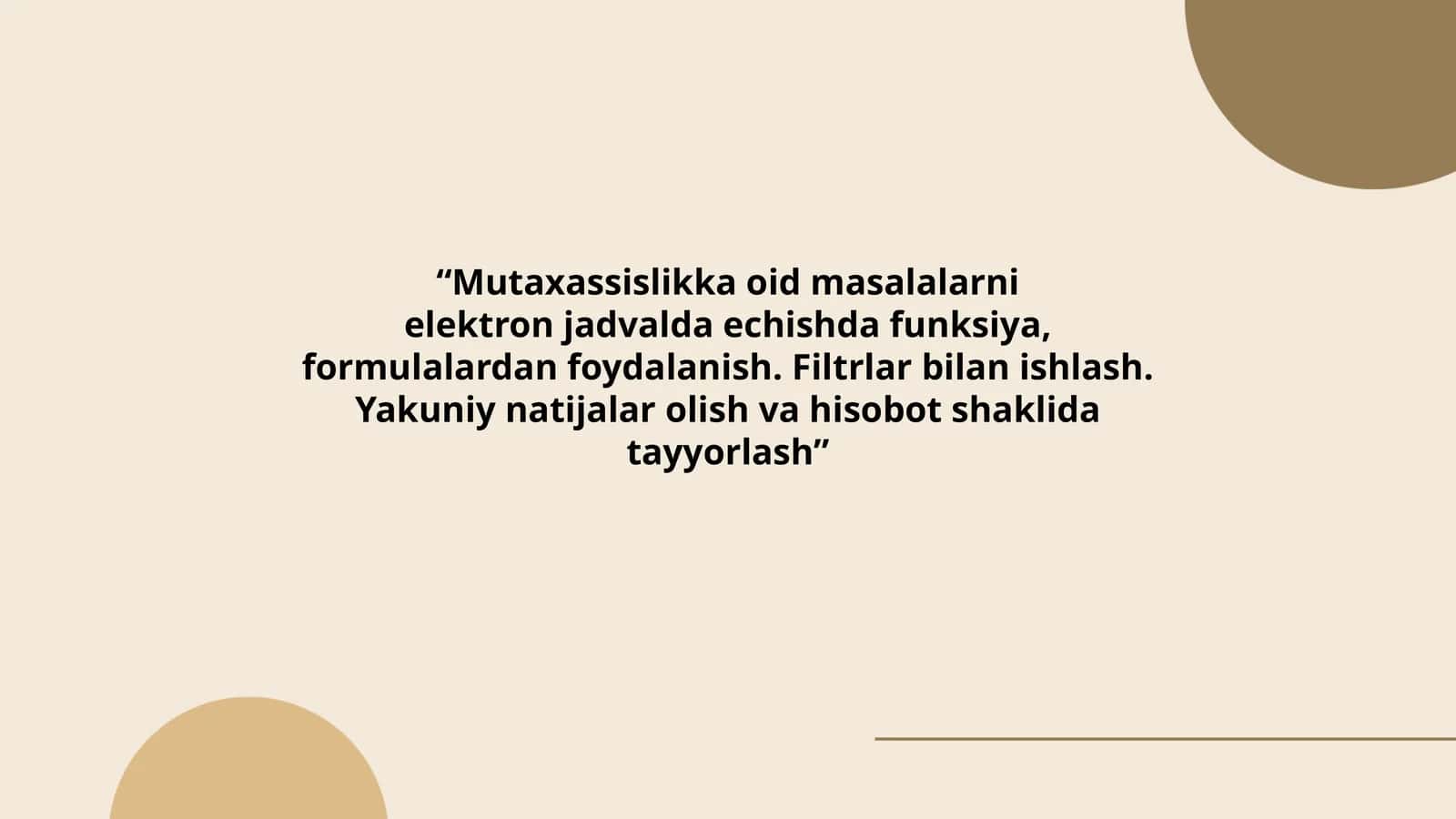 Mutaxassislikka oid masalalar 1
