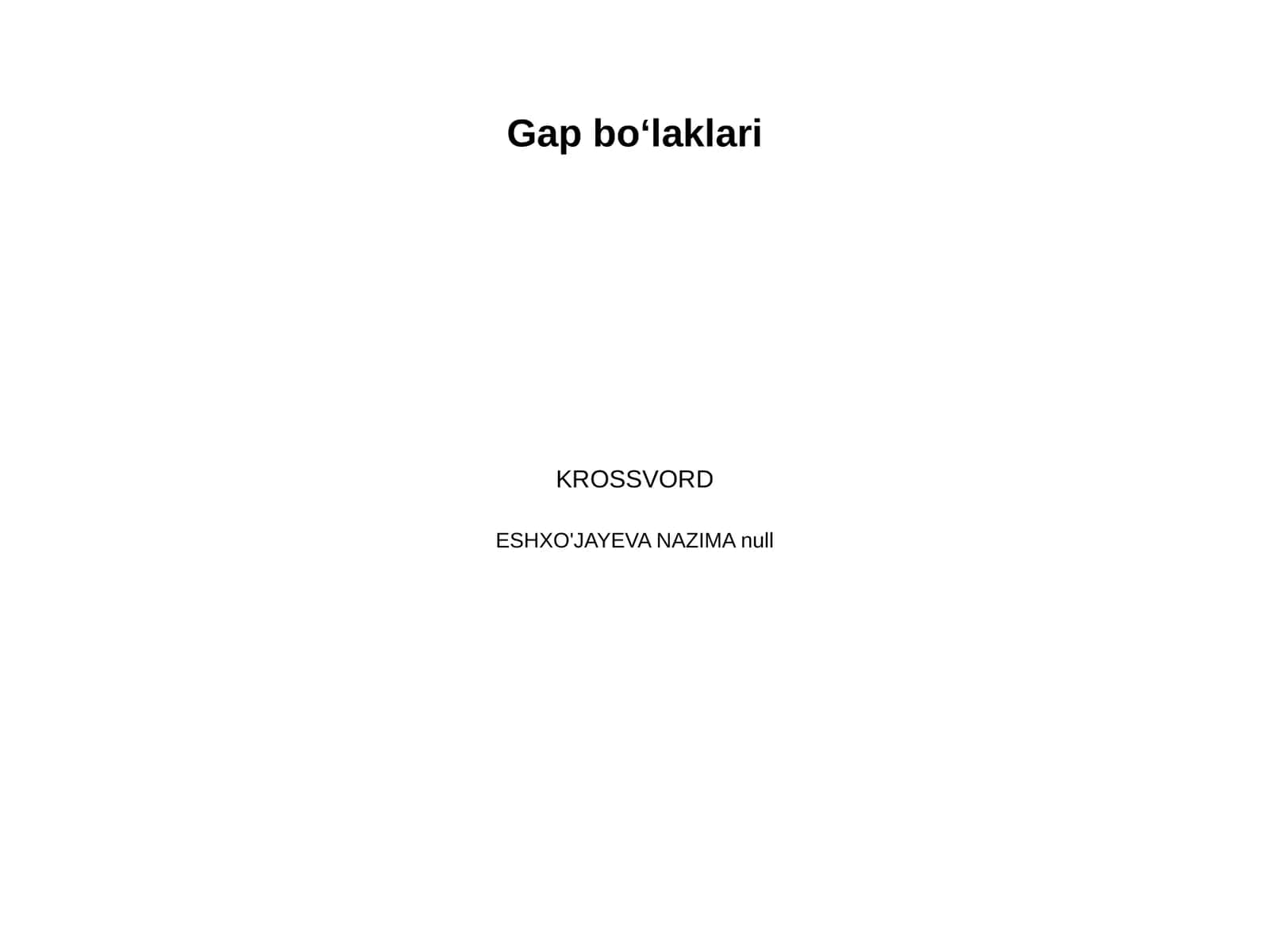 Gap boʻlaklari 1