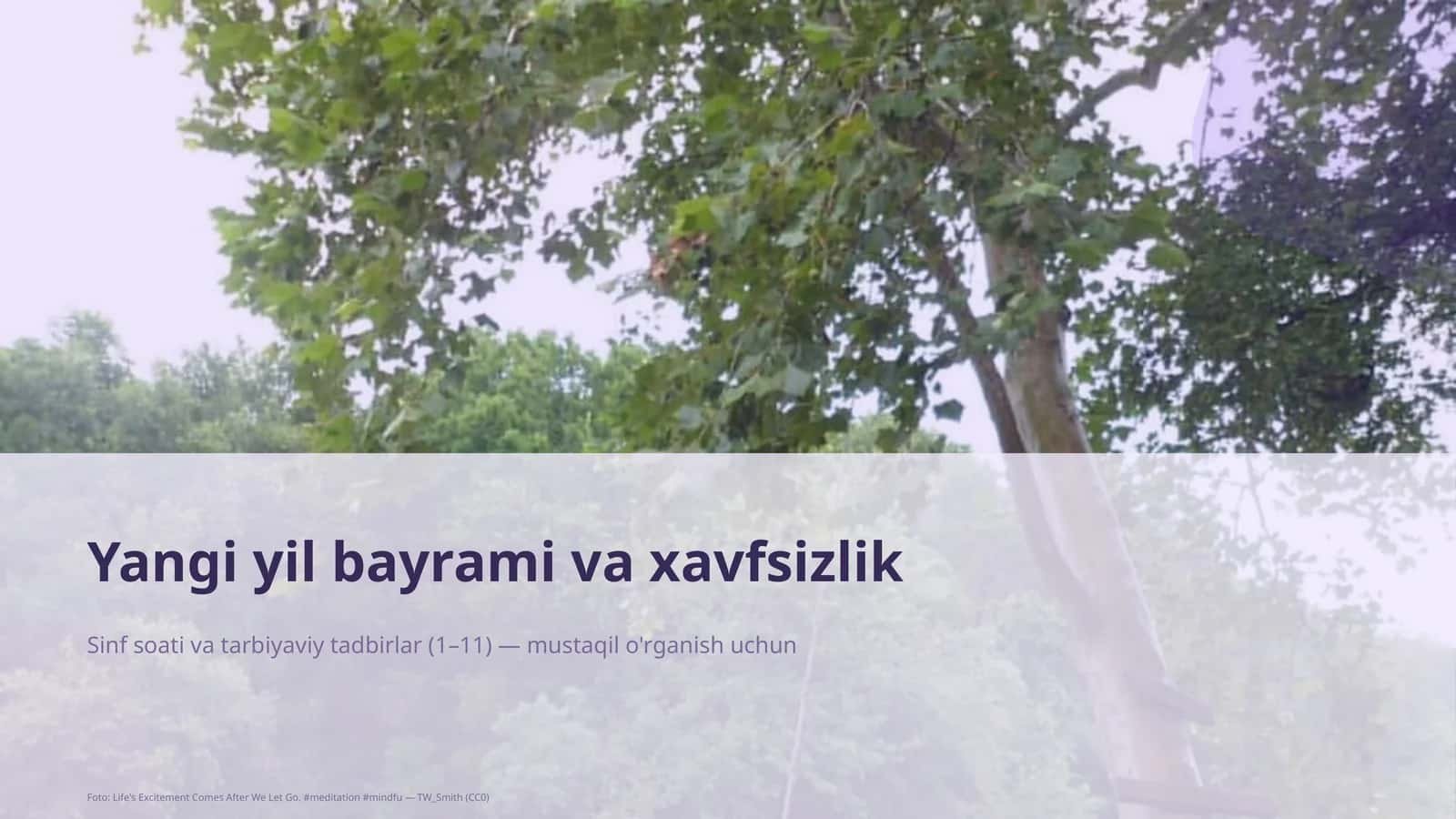 Sinf soati va tarbiyaviy tadbirlar (1–11) 1