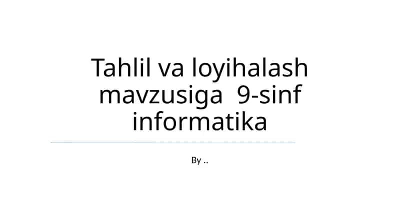 9-sinf informatika 1