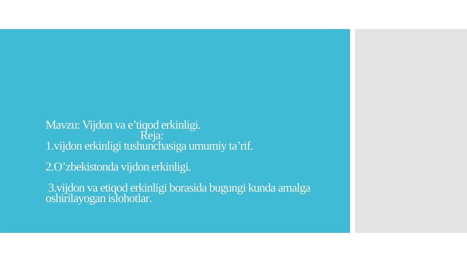 Vijdon va e’tiqod erkinligi 1