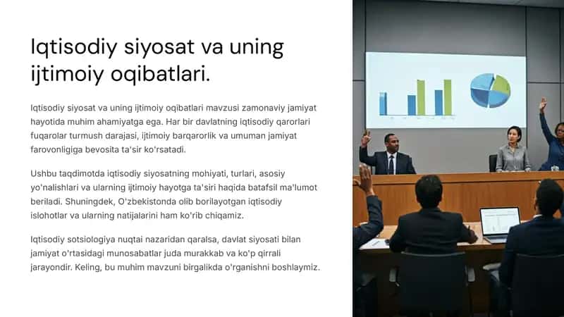 Iqtisodiy siyosat va uning ijtimoiy oqibatlari 1