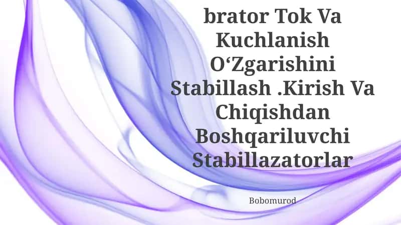 Generasiya Shartlari. Garmonik Tebranish Generatorlari 1
