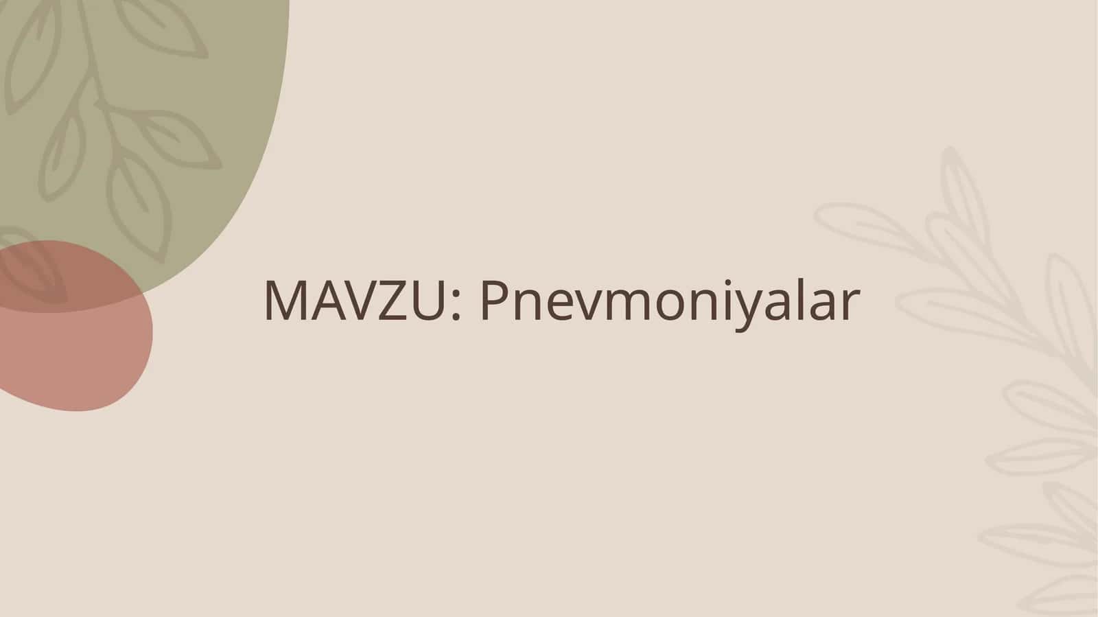 Pnevmoniyalar 1