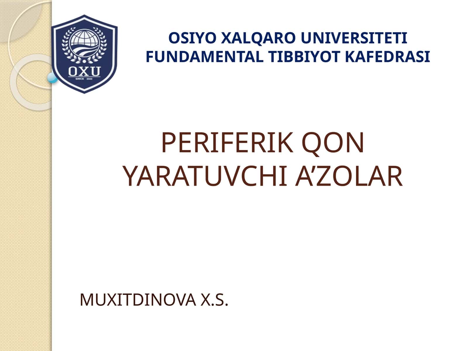 PERIFERIK QON YARATUVCHI A’ZOLAR 1
