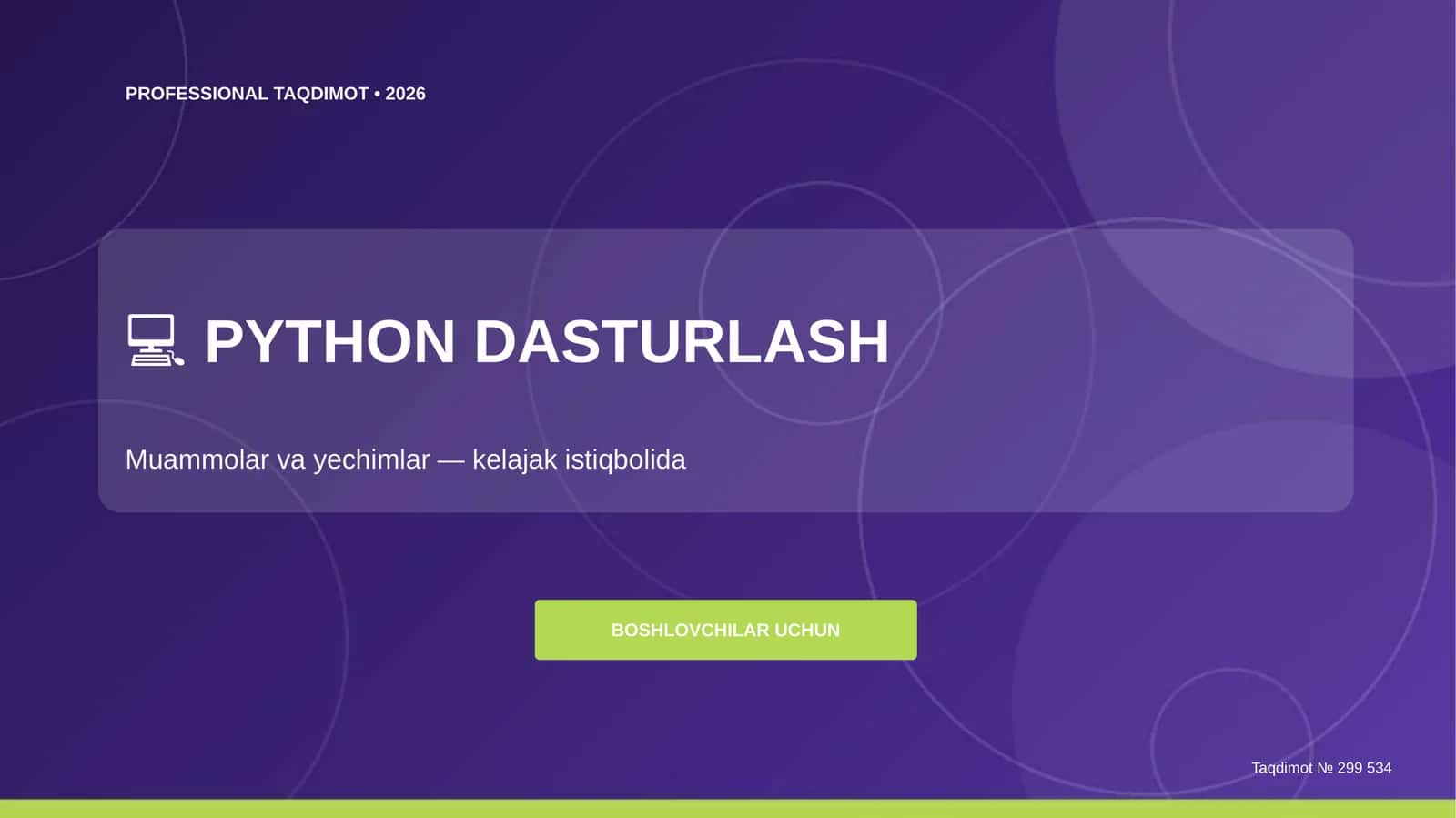 PYTHON DASTURLASH 1