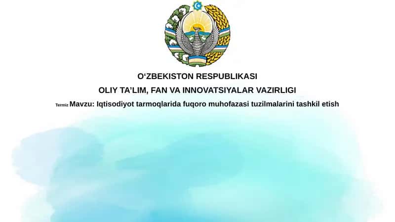 Iqtisodiyot tarmoqlarida fuqaro muhofazasini tashkil etish 1