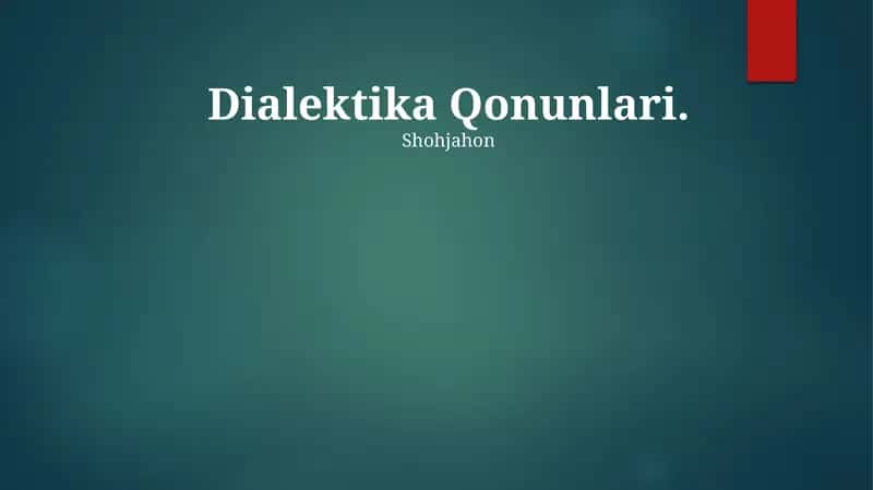Dialektika Qonunlari 1