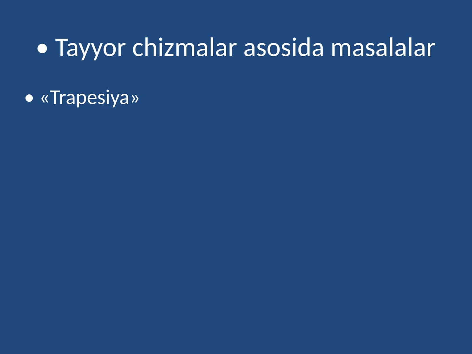 Geometriya - Trapetsiya mavzusida masalalar yechish 1