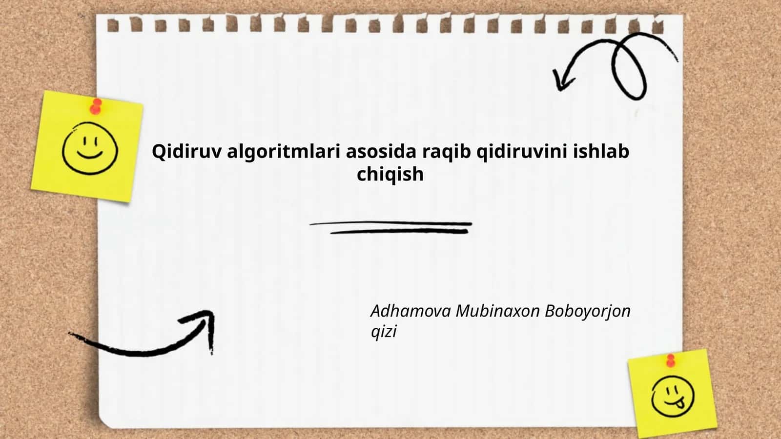 Qidiruv algoritmlari asosida raqib qidiruvini ishlab chiqish 1