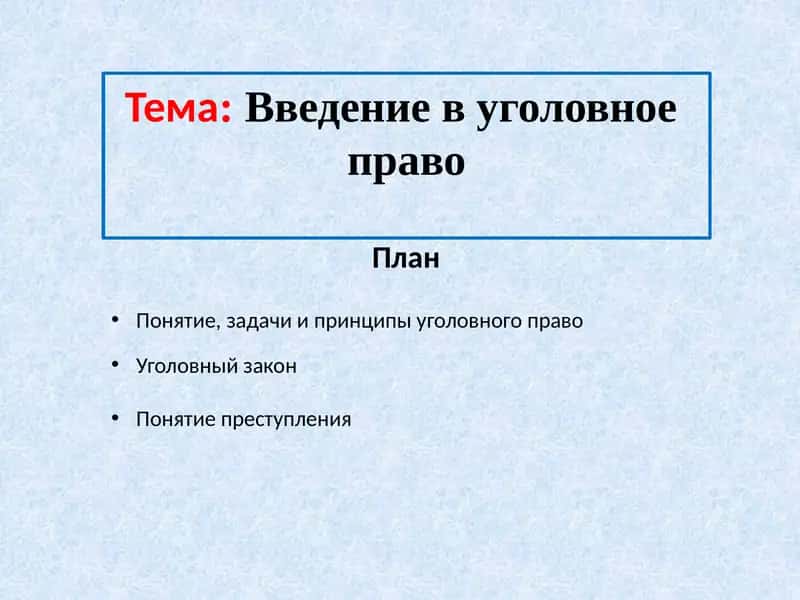 Введение в уголовное право 1