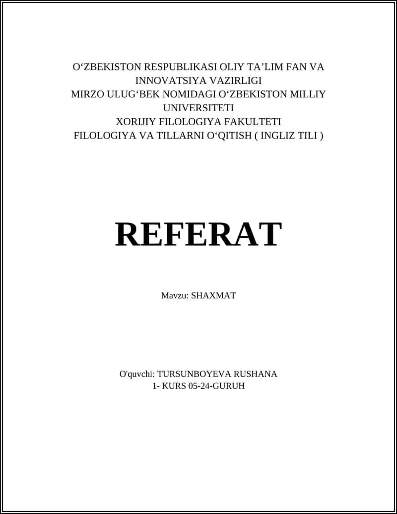 SHAXMAT 1
