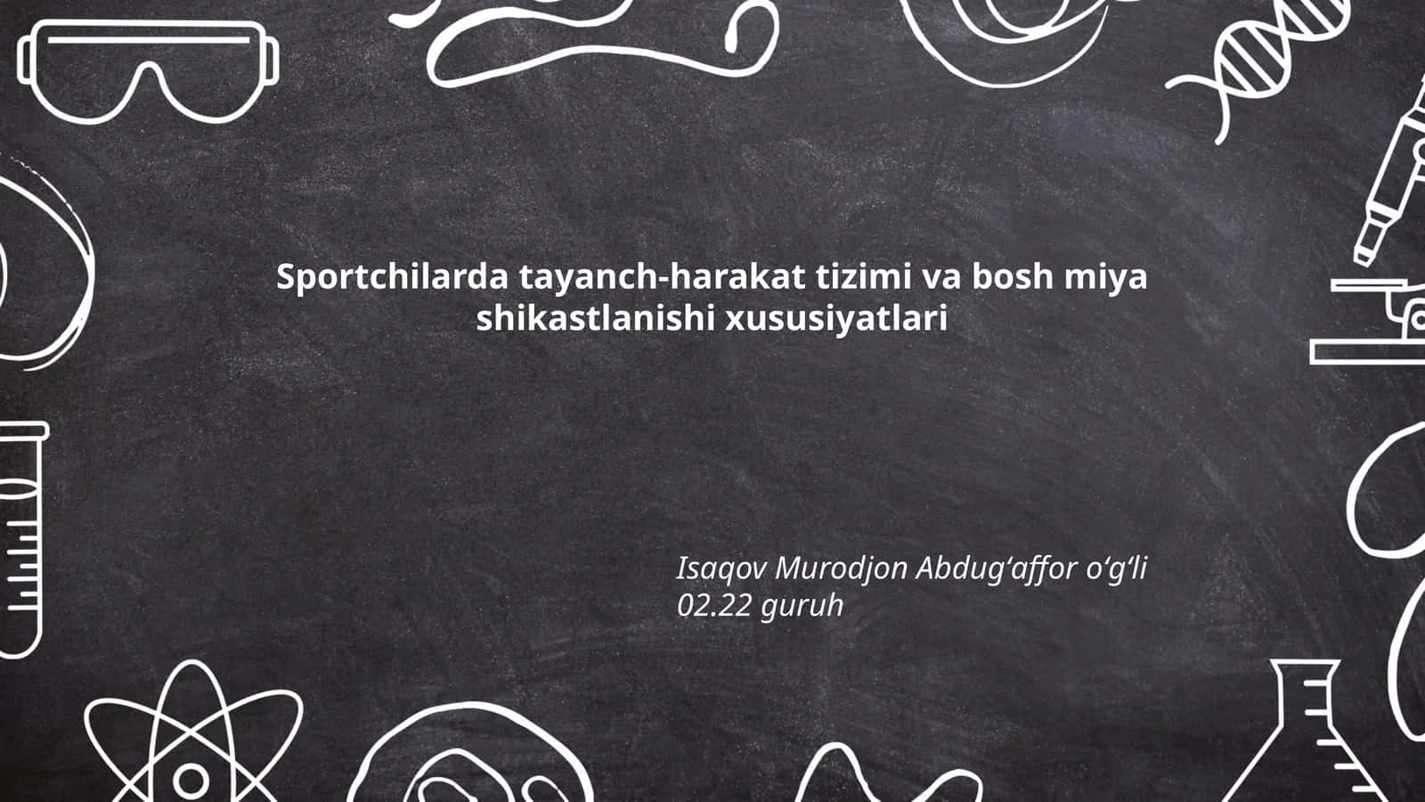 Sportchilarda tayanch-harakat tizimi va bosh miya shikastlanishi xususiyatlari 1