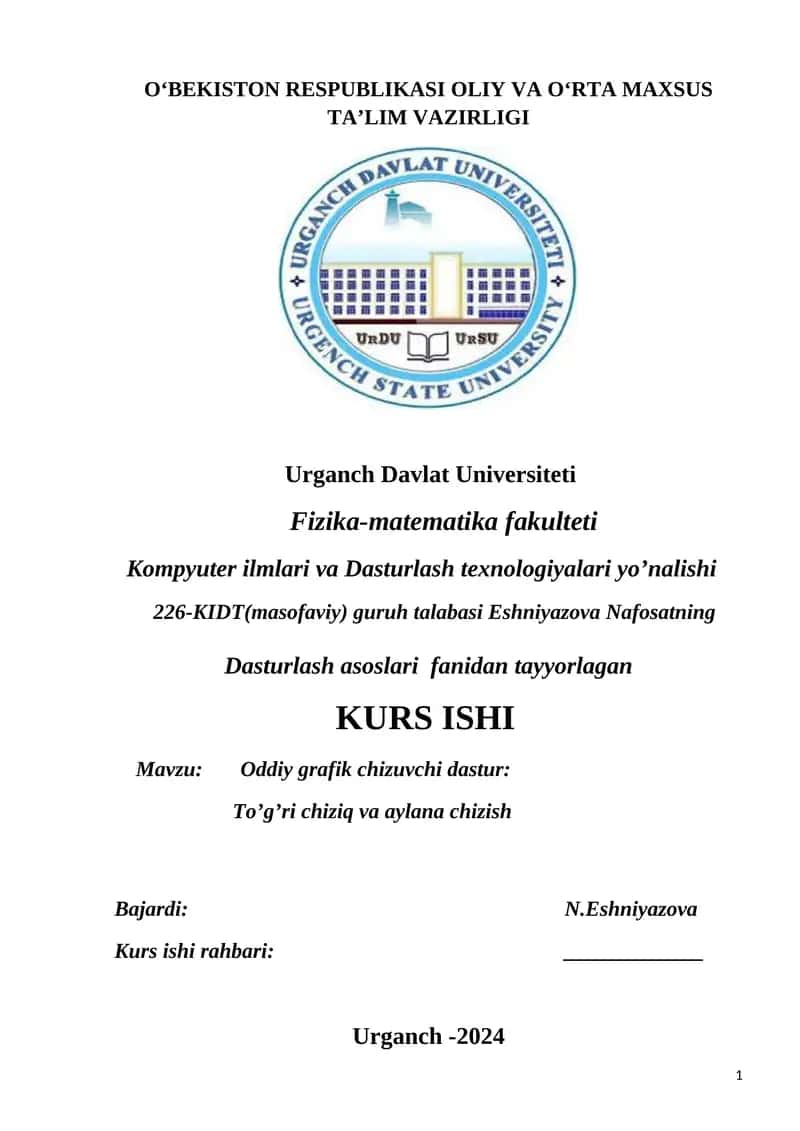 Oddiy grafik chizuvchi dastur 1