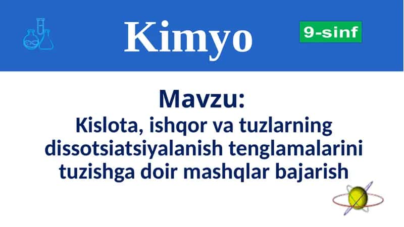 Ortografik kislota dissotsiatsiyalanganda nuqtai nazar 1