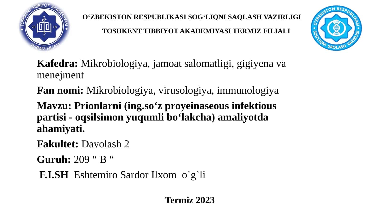 Prionlarni amaliyotdaahamiyati 1