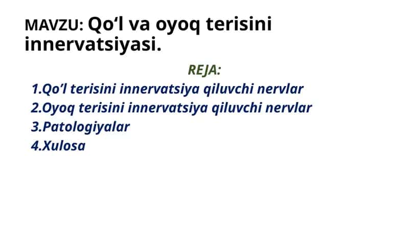 Qo‘l va oyoq terisini innervatsiyasi 1