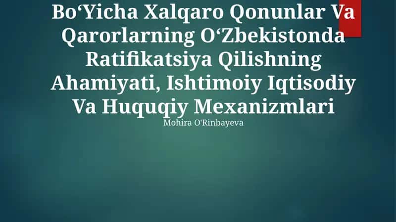 Korroziyaga Qarshi Kurash Boʻyicha Xalqaro Qonunlar Va Qarorlarning OʻZbekistonda Ratifikatsiya Qilishning Ahamiyati 1