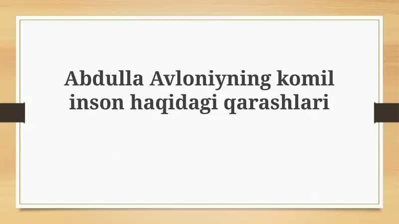 Avloniyning qarashlari 1