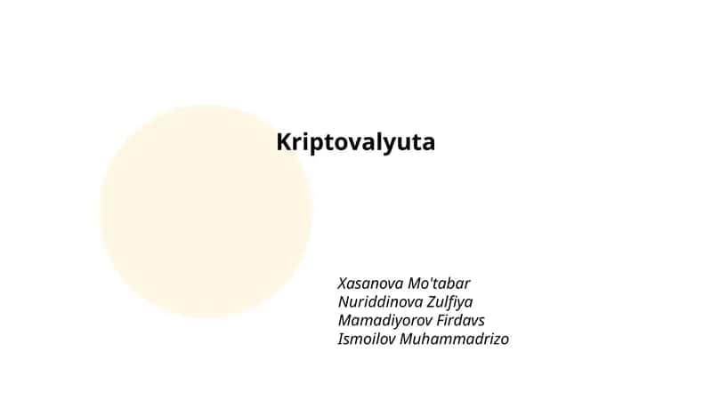 Kriptovalyuta 1