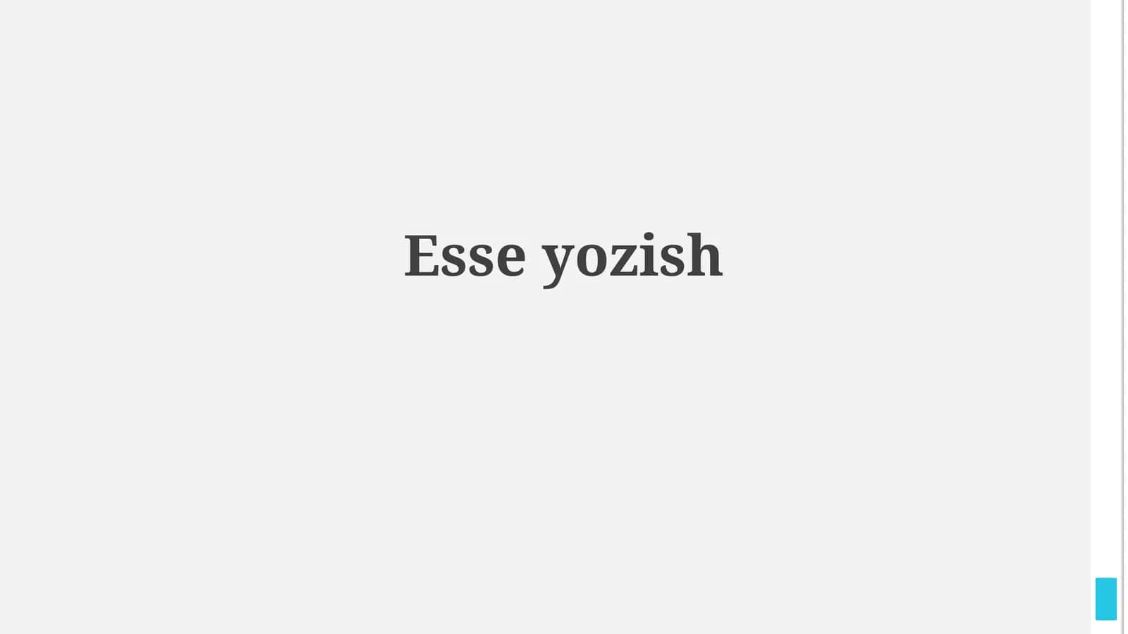 Esseyozish 1
