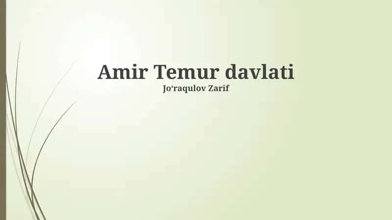 Amir Temur davlati 1