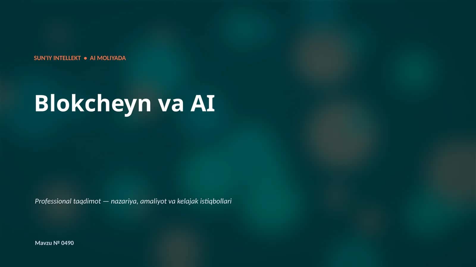 SUN'IY INTELLEKT • AI MOLIYADA 1