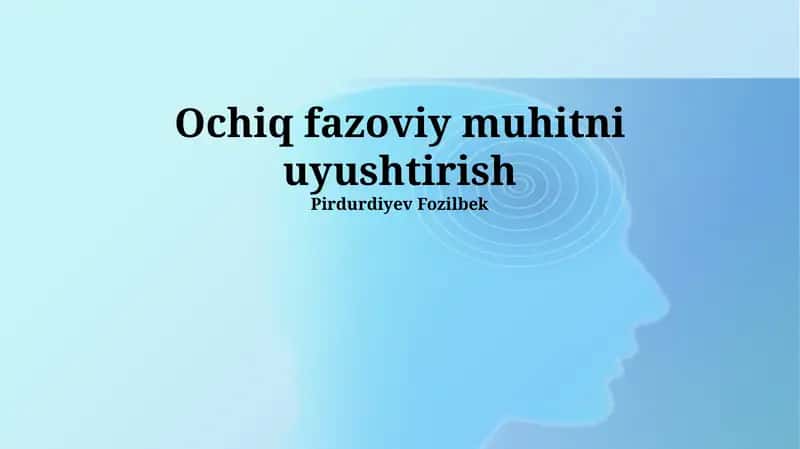 Ochiq fazoviy muhitni uyushtirish 1