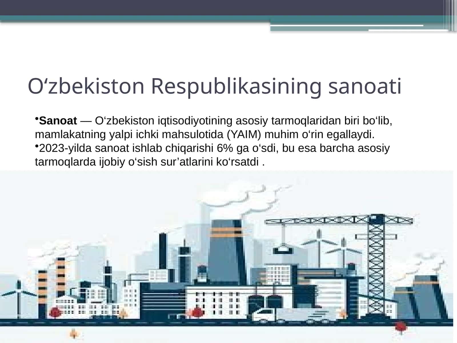 O‘zbekiston Respublikasining sanoati 1
