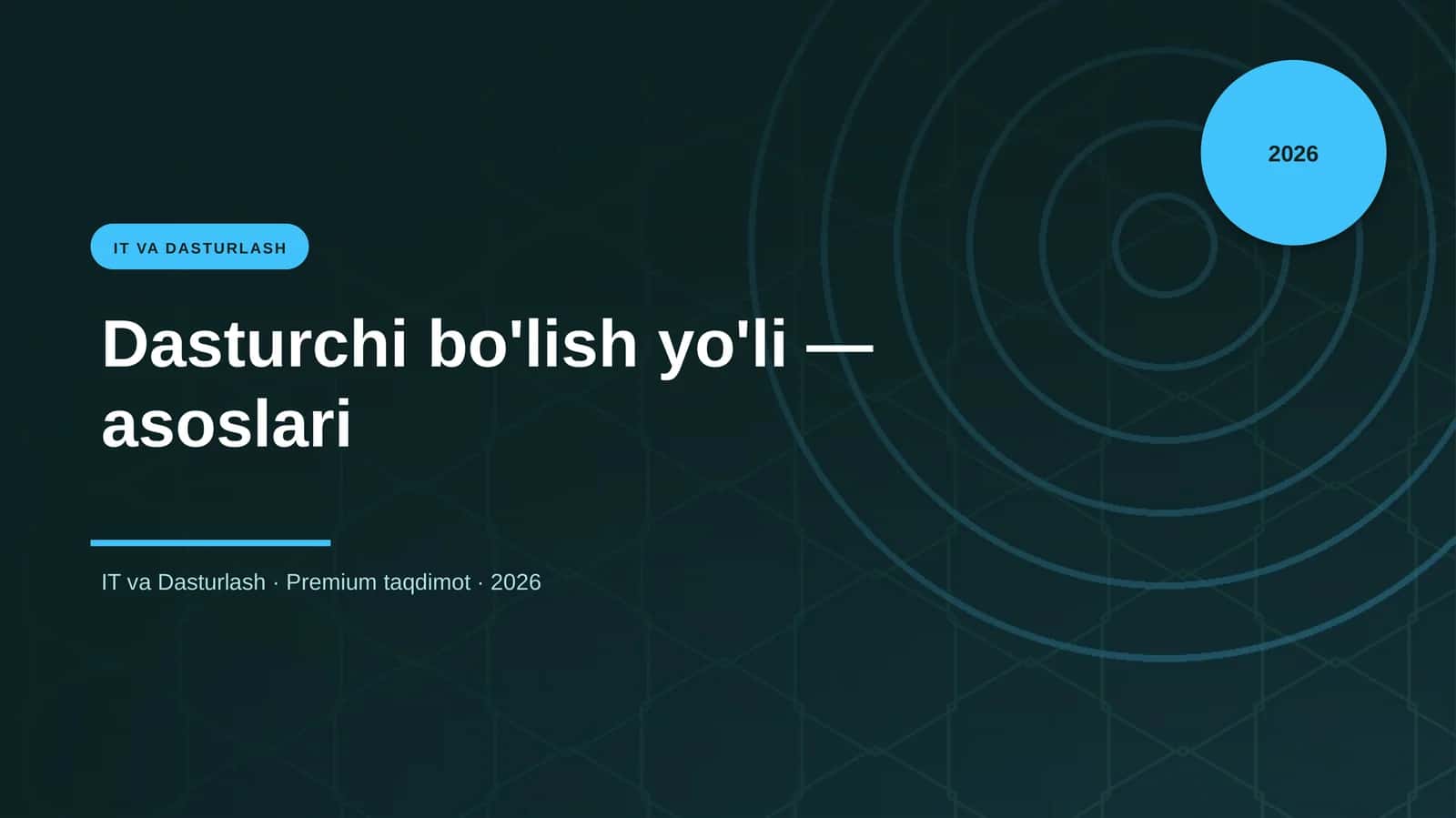 Dasturchi bo'lish yo'li — asoslari 1