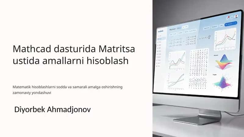 Mathcad dasturida Matritsa ustida amallarni hisoblash 1